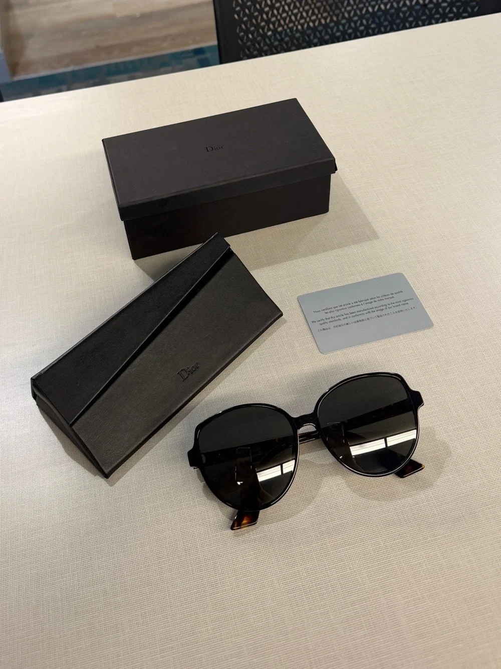 Dior Black and Tortoiseshell/Black Oversized Round Sunglasses (DiorRonde-2)